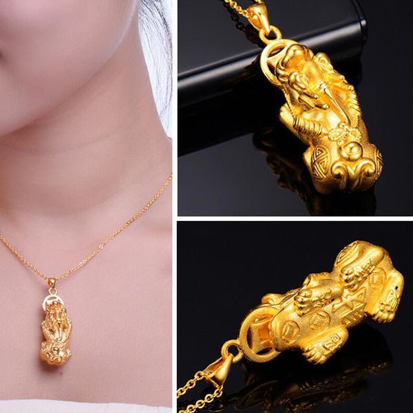 GoldPixiuNecklace4.jpg Gold Pixiu Necklace