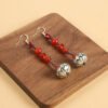 Ethnic style beeswax earrings retro long literary temperament women's ancient style cheongsam simple Tibetan earrings