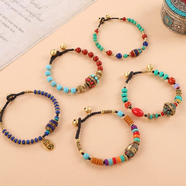 Handmade Tibetan Nepal Beaded Bracelet | Vintage Ethnic Women’s Handwoven Jewelry | Travel Souvenir Gift