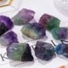 buddhaobject Colorful quartz rough stone-2 Natural Rainbow Fluorite Raw Crystal Stones | Handcrafted Fluorite Mineral Gem Fragments for Decoration & Aromatherapy (2–3cm)