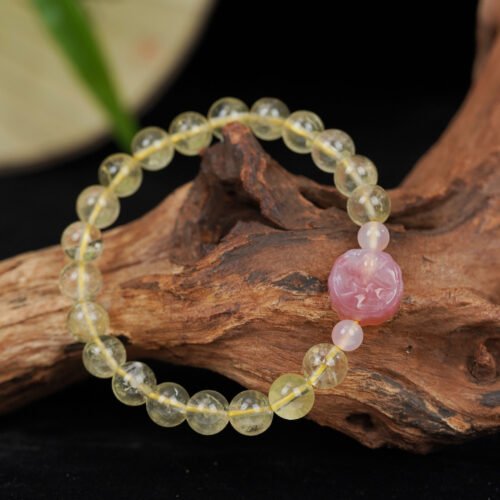 Lemon Yellow Crystal Bracelet for Wealth & Prosperity – Handmade Citrine-Inspired Crystal Beaded Bracelet