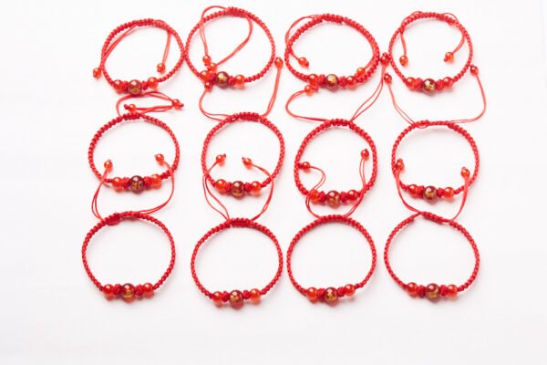 Natural Red Agate Zodiac Lucky Rope Bracelet | Handmade Red String Bracelet for Good Fortune & Protection (0–23cm)
