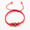 Natural Red Agate Zodiac Lucky Rope Bracelet | Handmade Red String Bracelet for Good Fortune & Protection (0–23cm)