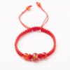 Natural Red Agate Zodiac Lucky Rope Bracelet | Handmade Red String Bracelet for Good Fortune & Protection (0–23cm)
