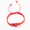 Natural Red Agate Zodiac Lucky Rope Bracelet | Handmade Red String Bracelet for Good Fortune & Protection (0–23cm)