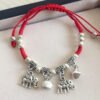 buddhaobject Vintage Ethnic Red Rope Bell Bracelet-elephant Vintage Ethnic Red Rope Bell Bracelet | Handmade Tibetan Silver Lucky Charm Anklet for Couples & Women