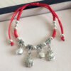 buddhaobject Vintage Ethnic Red Rope Bell Bracelet-water drop lotus Vintage Ethnic Red Rope Bell Bracelet | Handmade Tibetan Silver Lucky Charm Anklet for Couples & Women