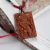buddhaobject-Natural Lightning-Struck Jujube Wood Pendant Necklace-3 Natural Lightning-Struck Jujube Wood Pendant Necklace | Zhong Kui Amulet Handcrafted Charm (45cm)