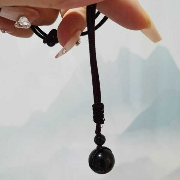 Natural Spectrolite Pendant Necklace – Handcrafted Iridescent Gemstone Bead Necklace (60cm)