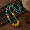Tibetan Amber Pendant Necklace | Ethnic Style Handmade Jewelry for Men & Women