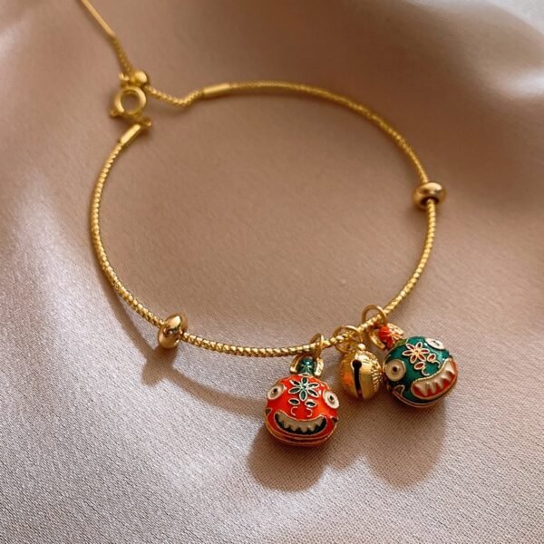 buddhaobject-Cloisonné Golden Beast Trio Bracelet Cloisonné Golden Beast Family Trio Chinese Style Bracelet