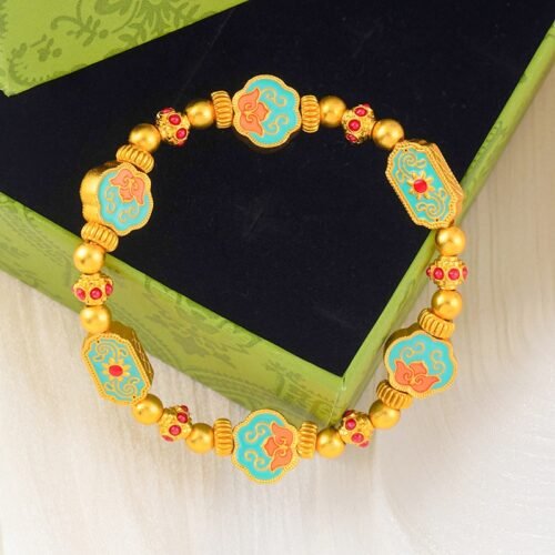 Enamel Floral Bracelet for Love, Luck & Happiness