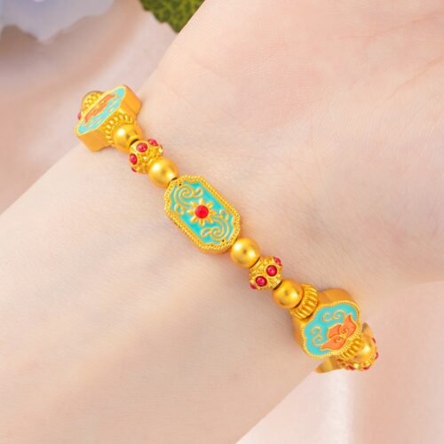 Enamel Floral Bracelet for Love, Luck & Happiness