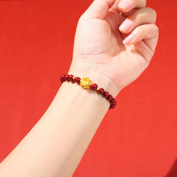 Purple Clay Lotus Bracelet for Peace, Health & Luck