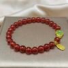 Red Agate Gourd Beaded Bracelet