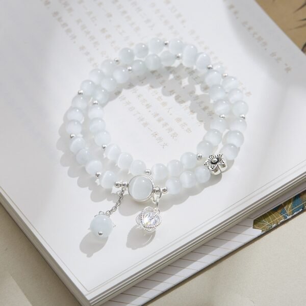 Vintage Chinese Style Handmade Cat’s Eye Stone Bracelet