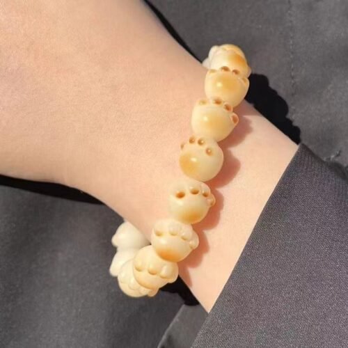 Charred Cat Paw Bodhi Seed Meditation Bracelet