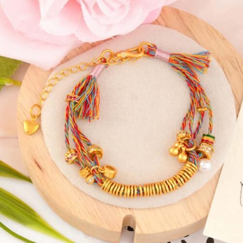 Golden Wealth Deity Knot Bracelet