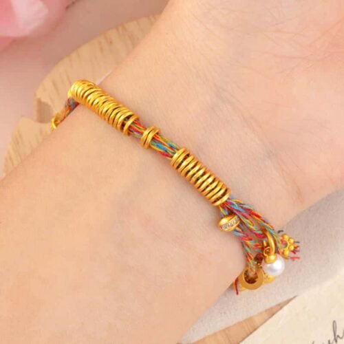 Golden Wealth Deity Knot Bracelet