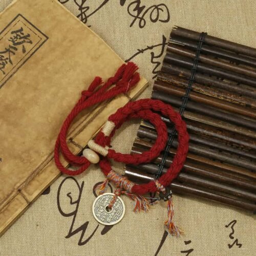 Mountain Ghost Coin Tibetan Red String Protection Bracelet