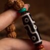Natural Vajra Bodhi Seed Bracelet with Tibetan Nine-Eye Dzi