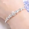 Nine Turn Fortune Bead Silver Plated Copper Bangle