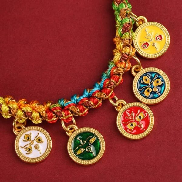 buddhaobject-Tibetan Five Wealth Gods Lucky Knot Bracelet-3 Tibetan Five Wealth Gods Lucky Knot Bracelet