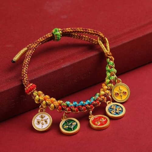 Tibetan Five Wealth Gods Lucky Knot Bracelet