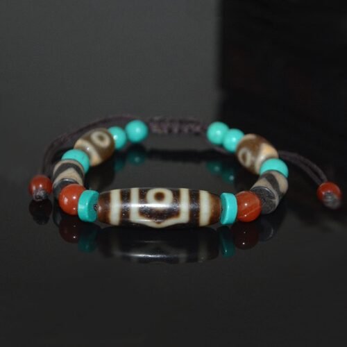 Tibetan Three-Eye Dzi Agate Bracelet