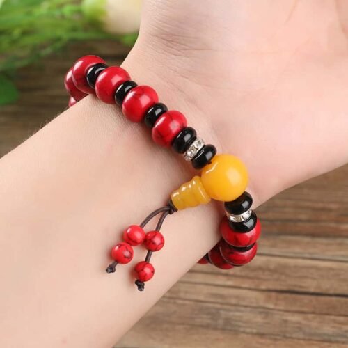 Tibetan Turquoise & Amber Protection Bracelet