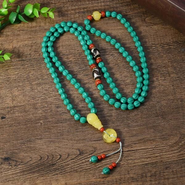 Tibetan Turquoise Dzi 108 Bead Protection Mala