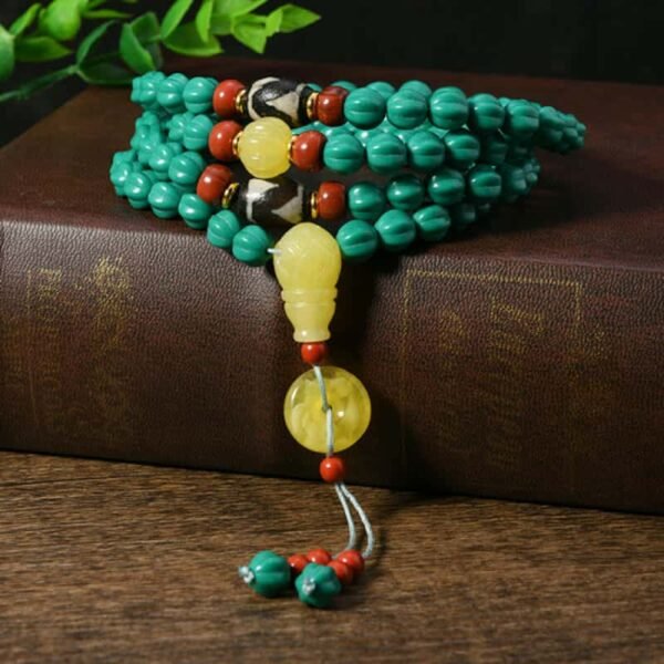 Tibetan Turquoise Dzi 108 Bead Protection Mala