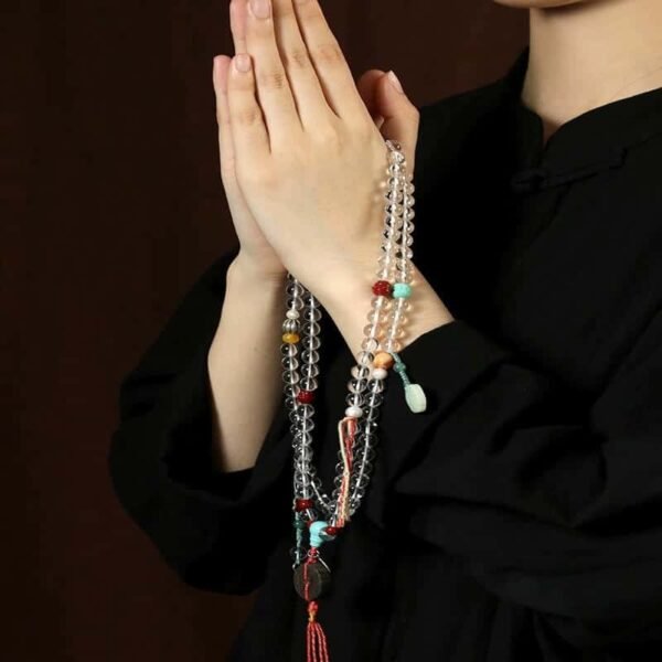 buddhaobject-Tibetan White Quartz 108 Mala Protection Bracelet Tibetan White Quartz 108 Mala Protection Bracelet