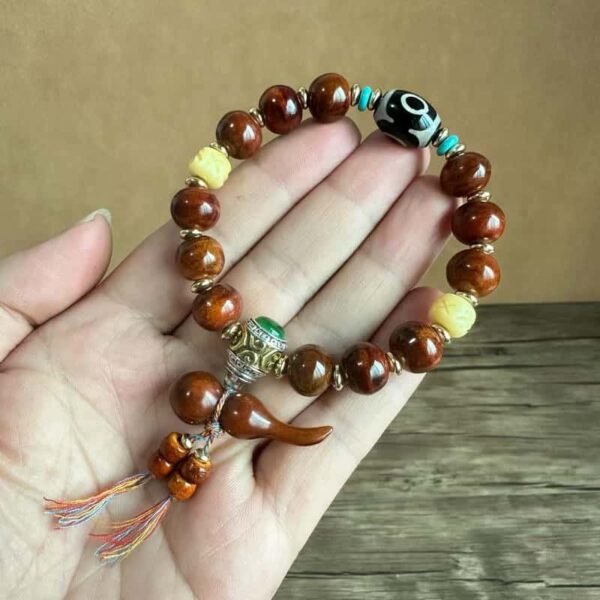 Tibetan Yak Bone Bead Bracelet for Men