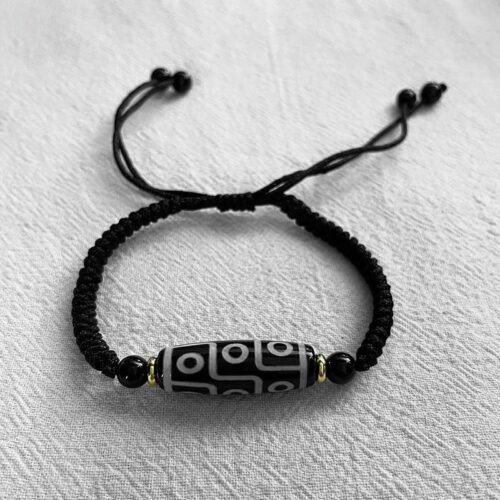 buddhaobject-Vintage Nine-Eye Dzi Bead Bracelet-1 Vintage Nine-Eye Dzi Bead Bracelet